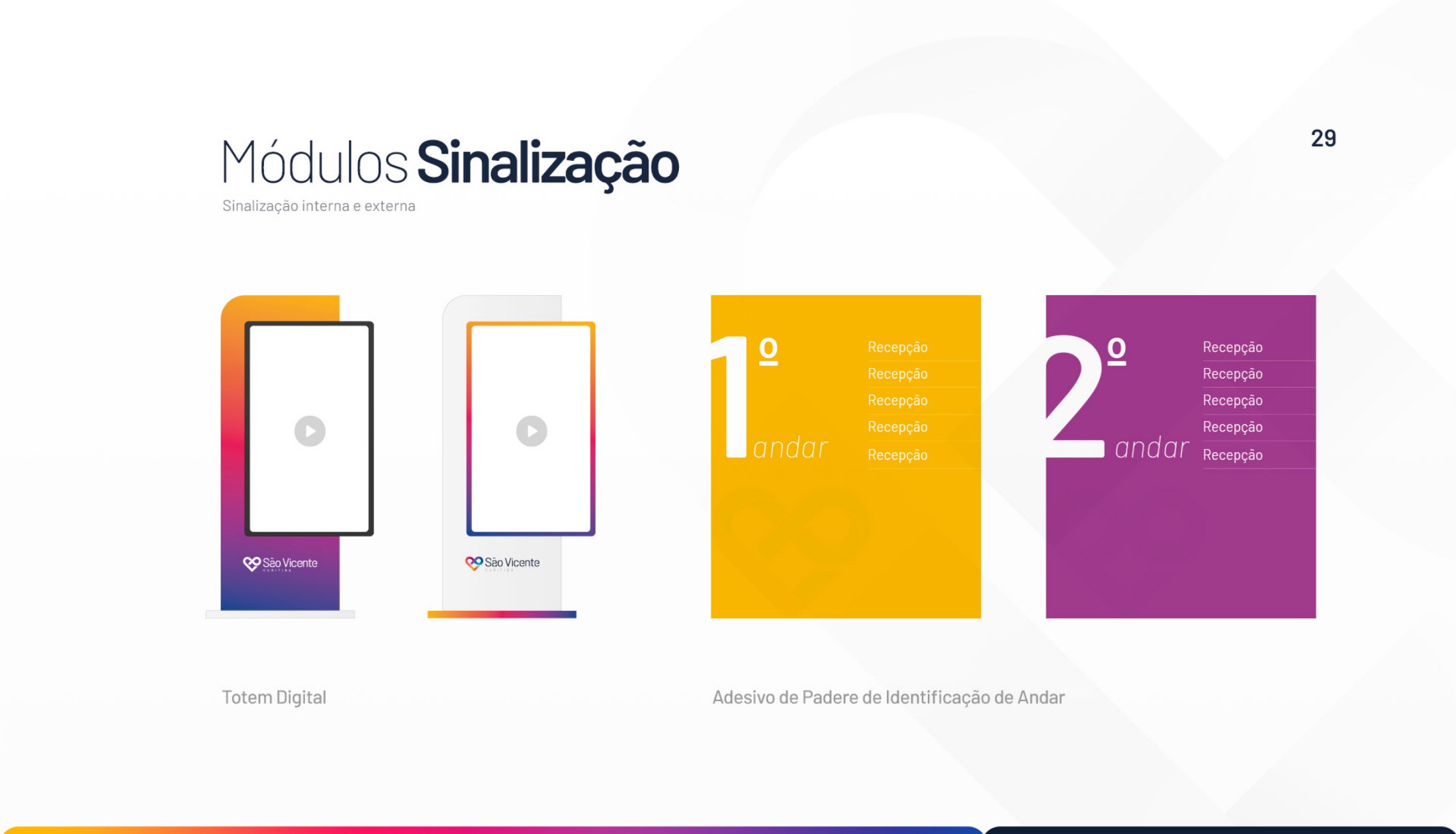 Brandbook Hospital São Vicente: sinalizacao andares