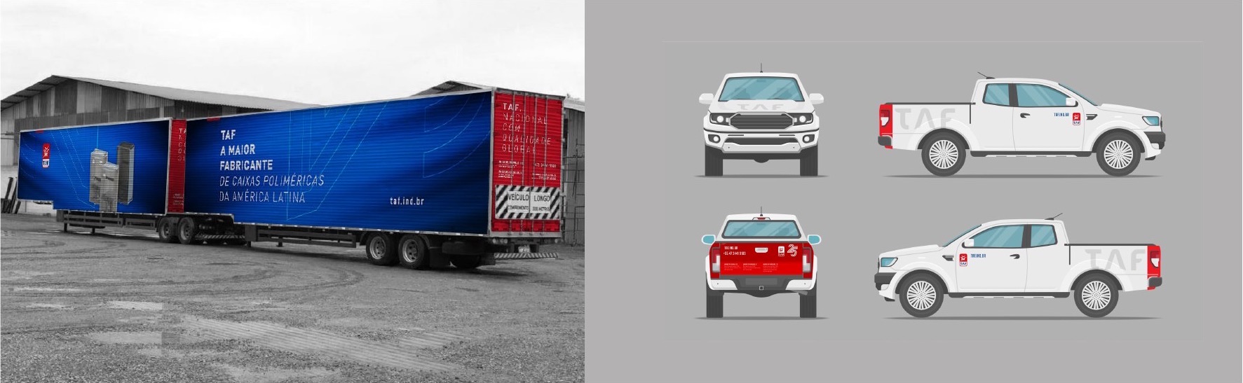 B-train truck and pickups with the new TAF identity